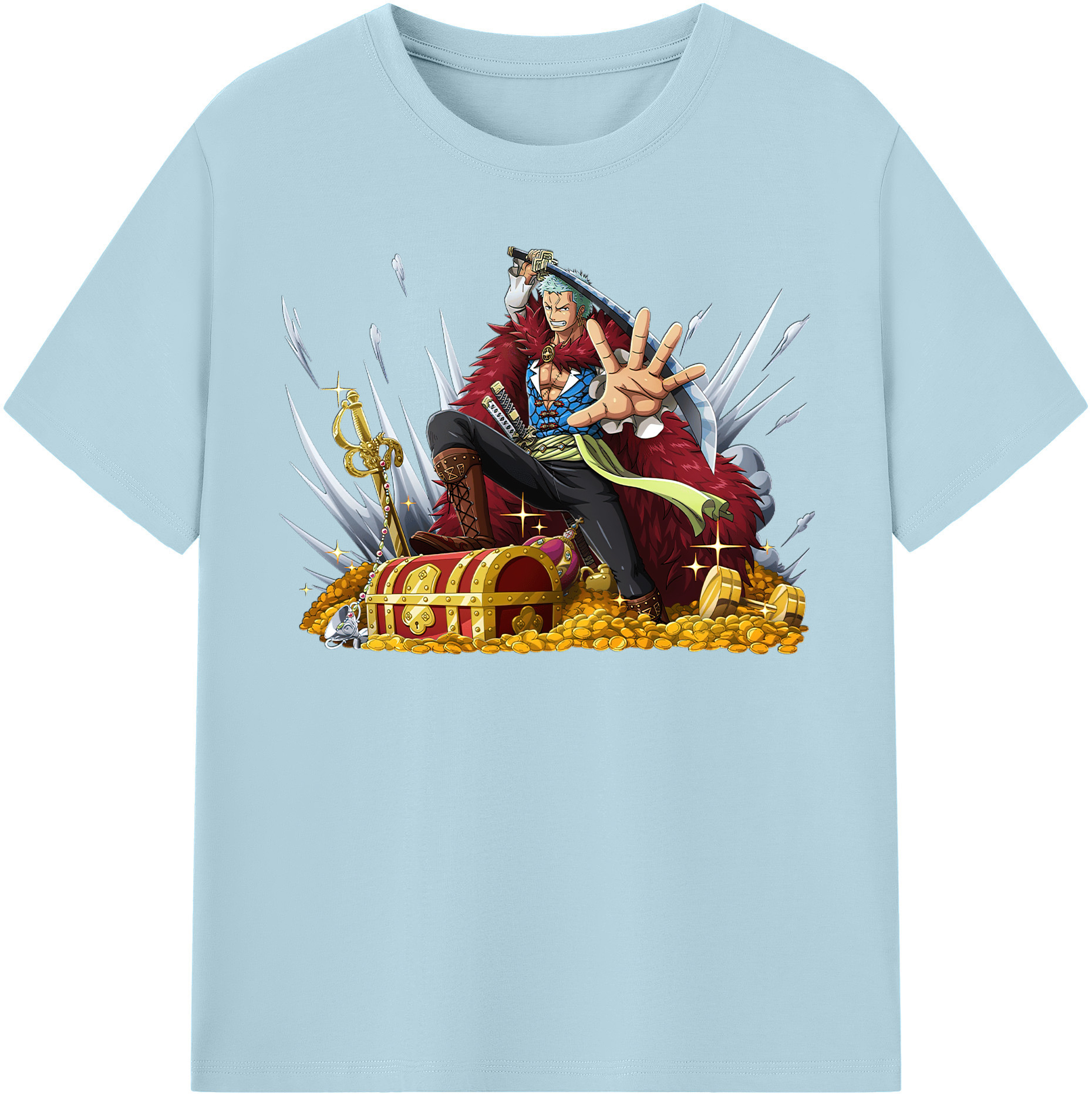 ワンピース ロロノア・ゾロ ONE PIECE Roronoa Zoro 綿100％半袖Tシャツ（フロントプリント）